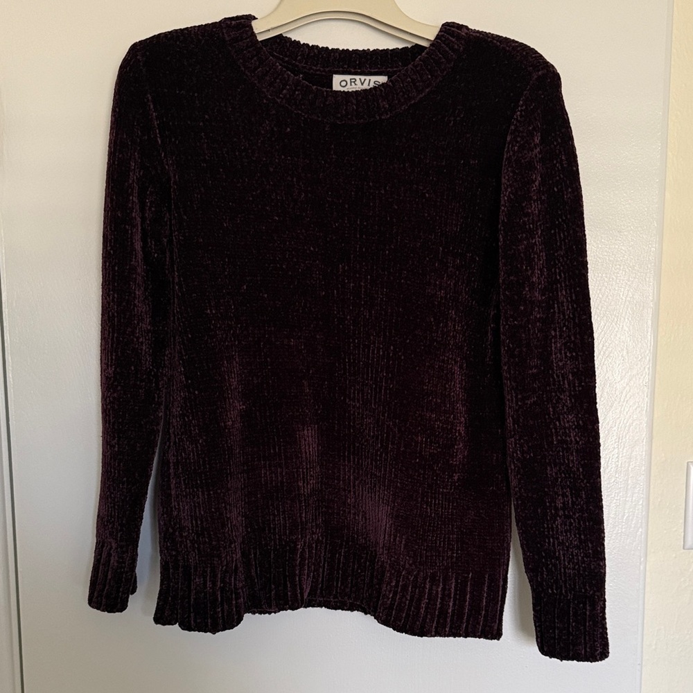 Orvis Women's Deep Purple Crew Neck Sweater